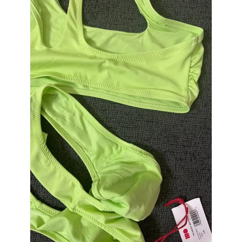 Solid & Striped The Brody Asymmetric Bikini Set size M in Pistachio NWT